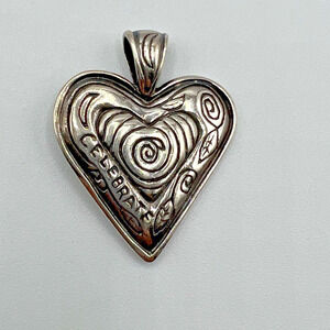 Designer RSD SHUBE DAKOTA WEST Sterling Silver Celebrate Heart Pendant